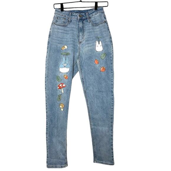 Hot Topic Women’s My Neighbor Totoro Fall Themed Mom Jeans Size 1 - Picture 3 of 10